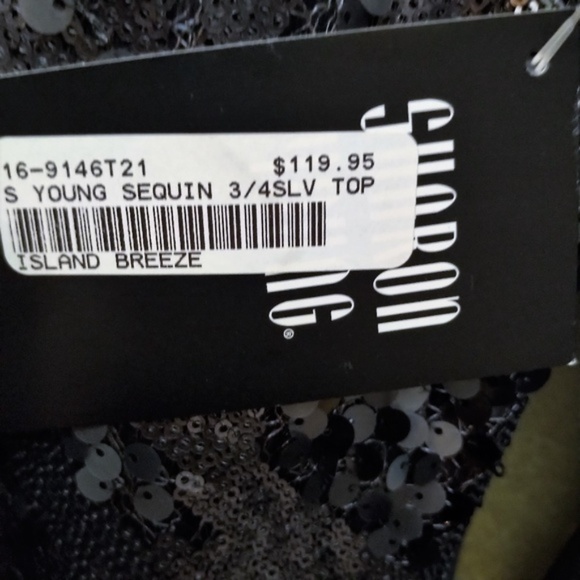 Designer Sharon Young Mixed Sequin Blouse NWT S M - Picture 5 of 6